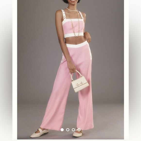 Maeve Linen Side-Button Trousers - Picture 1 of 4